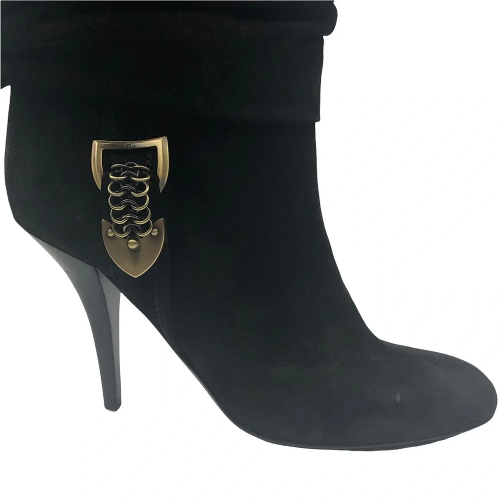 Dior Suede Tall Boots Black Leather US 39 - Picture 16 of 16